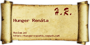 Hunger Renáta névjegykártya